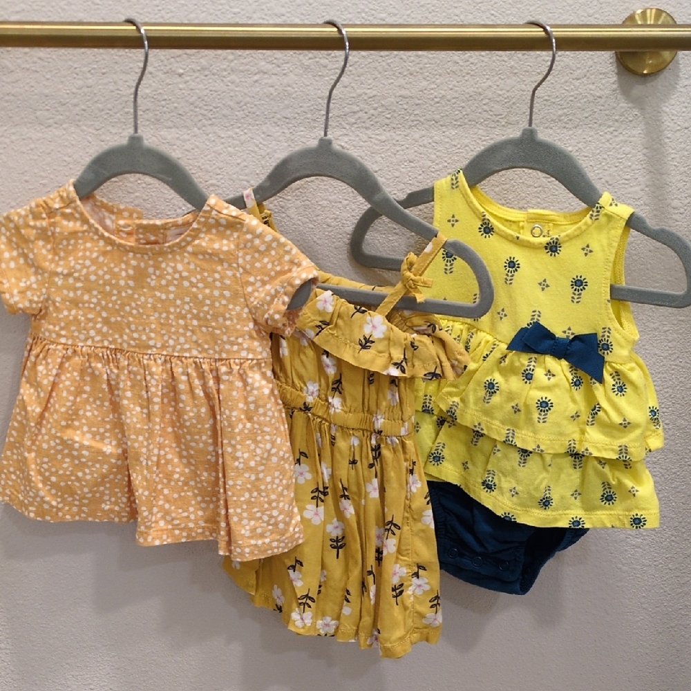Baby Girl's Yellow Floral Bundle